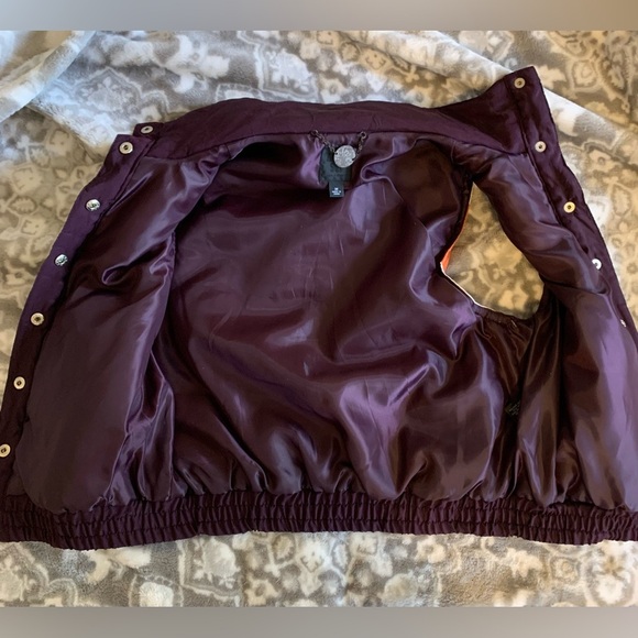ANNA SUI CAPSULE TARGET PUFFER VEST MED COLOR BLOCK ORANGE CREAM PURPLE - Picture 4 of 4